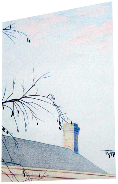 drawing, Window III 2008 colour pencil