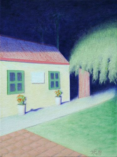 painting, Night light 2010 oil on canvas board